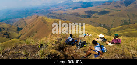 Escursionismo nel Drakensberg Foto Stock