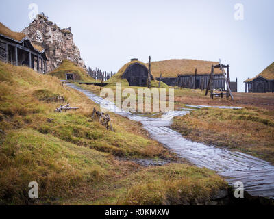 Antico villaggio vichingo a Hofn, Islanda Foto Stock