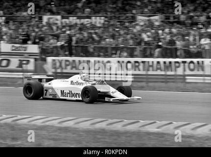 1981 McLaren MP4-1 John Watson. 1981 vincitore del Gran Premio di Gran Bretagna a Silverstone Foto Stock