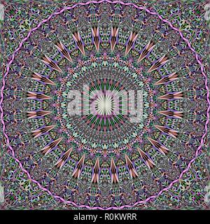 Seamless colorato caleidoscopio floreale mandala pattern wallpaper - sfondo vettoriale Illustrazione Vettoriale