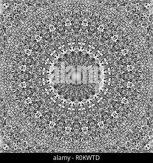 Grigio giungla senza giunture caleidoscopio mandala pattern wallpaper Illustrazione Vettoriale