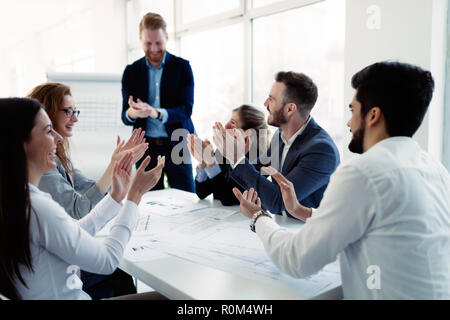 Il gruppo di architetti che lavorano insieme sul progetto Foto Stock