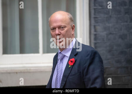 Londra, Regno Unito. 6 novembre 2018, Chris Grayling MP, PC, Segretario dei trasporti arriva in una riunione del gabinetto a 10 Downing Street, Londra, Regno Unito. Credit Ian Davidson/Alamy Live News Foto Stock