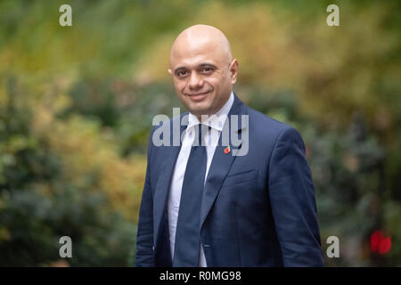 Londra il 6 novembre 2018, Sajid Javid, Home Secretry arriva in una riunione del gabinetto a 10 Downing Street, Londra Credit Ian Davidson/Alamy Live News Foto Stock