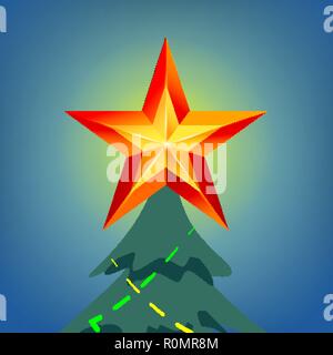 Splendente stella di Natale in blu cielo notturno vettore. Illustrazione Illustrazione Vettoriale