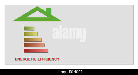 Le case e gli edifici efficienza energetica concetto iluustration sfondo Foto Stock