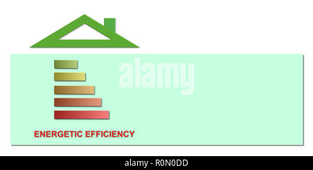 Le case e gli edifici efficienza energetica concetto iluustration sfondo Foto Stock