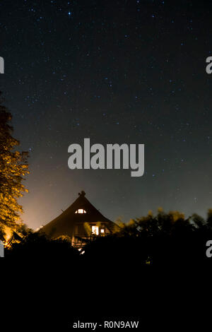 Cielo notturno su Fischland in Germania con la Via Lattea Foto Stock