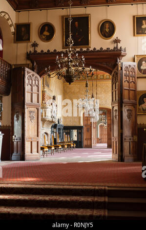 Victorian hall di entrata in Carlton House nello Yorkshire Foto Stock