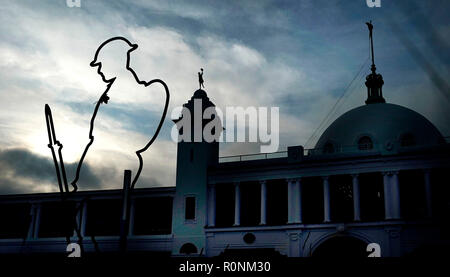 La Tommy statua scultura a Whitley Bay nei pressi della città spagnola, segna il centenario della fine della Prima Guerra Mondiale. Foto Stock