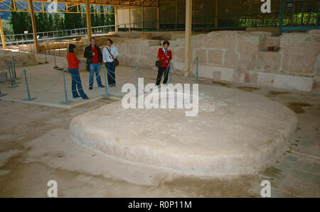 Antica villa romana " El Ruedo' - triclinio con fontana (primo secolo). Almedinilla. In provincia di Cordoba. Regione dell'Andalusia. Spagna. Europa Foto Stock