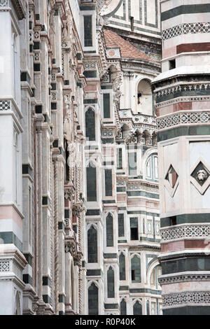 Close up dettaglio della Cattedrale di Firenze, Italia Europa Foto Stock