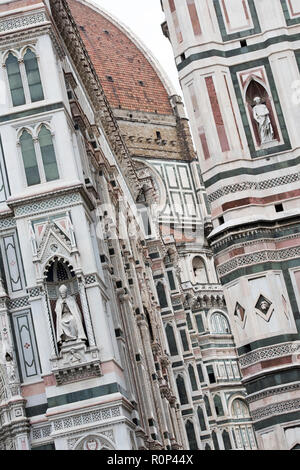 Close up dettaglio della Cattedrale di Firenze, Italia Europa Foto Stock