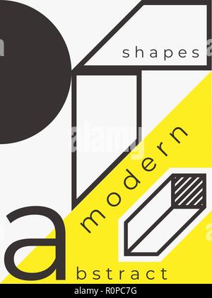 Tendenza universale poster. Lineare di forme geometriche impostate con elementi di mezzitoni Illustrazione Vettoriale