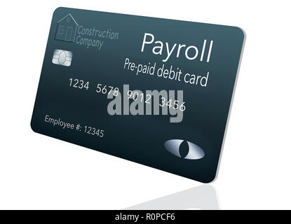 Qui è un libro paga con carta di debito. Si tratta di un pre-pagate carte di debito utilizzata per pagare ai dipendenti il loro libro paga i salari. Essa è e illustrazione. Foto Stock