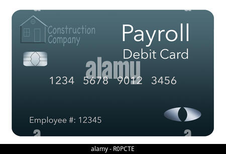 Qui è un libro paga con carta di debito. Si tratta di un pre-pagate carte di debito utilizzata per pagare ai dipendenti il loro libro paga i salari. Essa è e illustrazione. Foto Stock