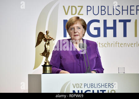 Berlino, Germania. 05 Nov, 2018. Angela Merkel bei der VDZ Editori Notte 2018 in der Telekom Repräsentanz. Berlino, 05.11.2018 | Utilizzo di credito in tutto il mondo: dpa/Alamy Live News Foto Stock