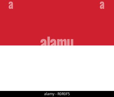 Immagine vettoriale per Monaco bandiera. Sulla base del funzionario e l'esatto Monaco bandiera dimensioni (5:4) & colori (186C e bianco) Illustrazione Vettoriale