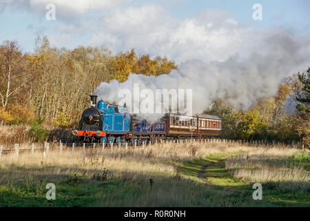 Caledonian speciale treno ferroviario con motori 419 & 828 & Caledonian allenatori di Bo'ness & Kinneil Railway Gala vapore 2018 Bo'ness Falkirk Regno Unito Scozia Foto Stock