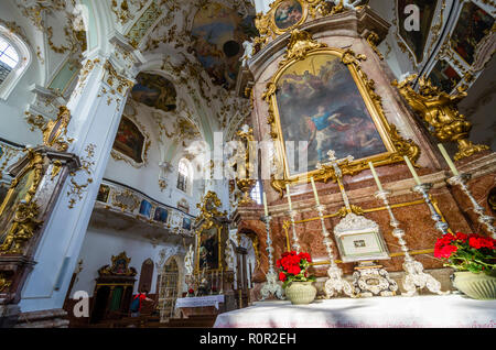 Interno di Andechs Abbey, un benedetto monastero con una famosa birra birreria Foto Stock