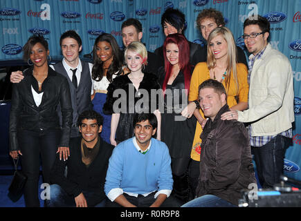 I 13 finalisti - American Idol Top 12 party presso il club area di Los Angeles. Kris Allen, Danny Gokey, Alexis Grazia, Allison Iraheta Adam Lambert, S Foto Stock