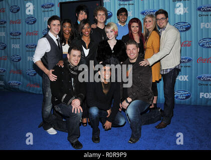 I 13 finalisti - American Idol Top 12 party presso il club area di Los Angeles. Kris Allen, Danny Gokey, Alexis Grazia, Allison Iraheta Adam Lambert, S Foto Stock