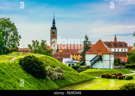 Vista panoramica al parco all'aperto nel nord della Croazia, Varazdin Contea. Foto Stock