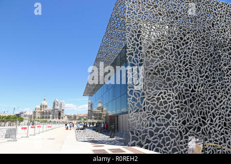 MARSEILLE, Francia - GIUGNO 20,2016: Museo della Comunità e civiltà del Mediterraneo (MuCEM; francese: Musee des civiltà de l'Europe et de la medi Foto Stock