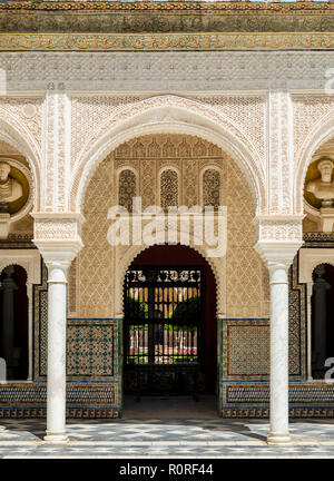 Arcade, Cortile, Palazzo di Città, nobiltà andaluso Palace, Casa de Pilatos, Sevilla, Andalusia, Spagna Foto Stock