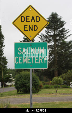 Comico Dead End Road Sign Foto Stock