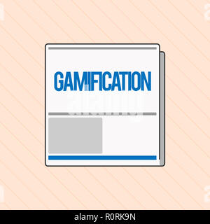 Parola di scrittura di testo â€oegamificationâ€. Il concetto di business per l'applicazione di elementi tipici dei giochi di altre aree. Foto Stock