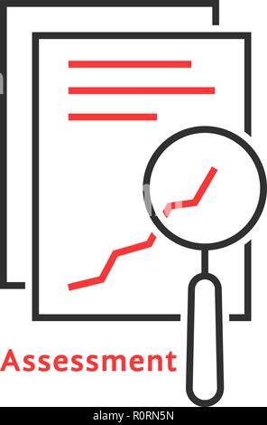 Linea sottile valutazione icona di auditing Illustrazione Vettoriale