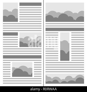 Design quotidiano. Modello del giornale con le colonne e le foto Illustrazione Vettoriale