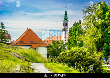 Vista panoramica alla città vecchia in Varazdin county, a nord della Croazia. Foto Stock