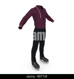 Figura maschile skater uniforme sul bianco. 3D illustrazione Foto Stock