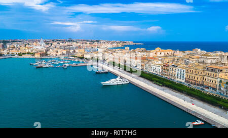 Antenna. Ortigia è una piccola isola che è il centro storico della città di Siracusa, in Sicilia. L'Italia. Foto Stock