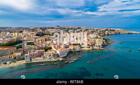 Antenna. Ortigia è una piccola isola che è il centro storico della città di Siracusa, in Sicilia. L'Italia. Foto Stock