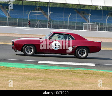 Nick Savage, Chevrolet Camaro, HSCC Road Sport, 1947 - 1979, Silverstone Classic, luglio 2018, Silverstone, Northamptonshire, Inghilterra, il circuito da corsa, Foto Stock