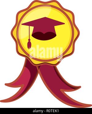 Timbro della guarnizione per la laurea icona illustrazione vettoriale design Illustrazione Vettoriale
