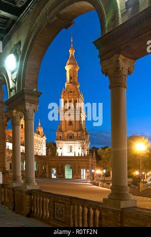 Plaza de España, Siviglia, regione dell'Andalusia, Spagna, Europa. Foto Stock