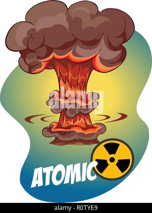 Vettore - esplosione nucleare nube a fungo Illustrazione Vettoriale