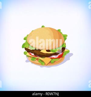 Freschi e saporiti burger. fast food può essere utilizzare per menu, disegni, tessuti, poster. Illustrazione Vettoriale. Illustrazione Vettoriale