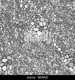 Abstract seamless modello di vettore di ciottoli. Mosaico. Isolato dallo sfondo. Monocromatico Foto Stock