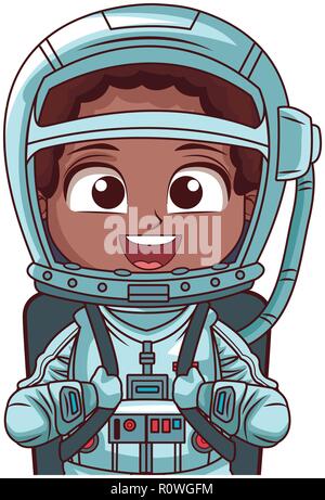 Astronauta boy cartoon Illustrazione Vettoriale