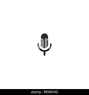 Moderna icona microfono per applicazioni mobili. Mike silhouette. Microfono minimalista illustrazione Illustrazione Vettoriale