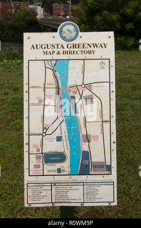 Augusta Maine greenway mappa Foto Stock