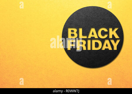 Venerdì nero poster. Trama della carta. Posto per il testo Foto Stock