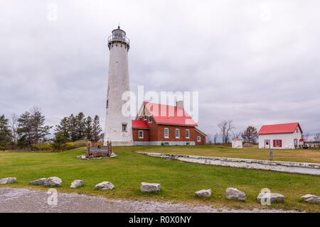 Tawas Point lighthouse sul Lago Huron in Michigan, Stati Uniti d'America. Foto Stock