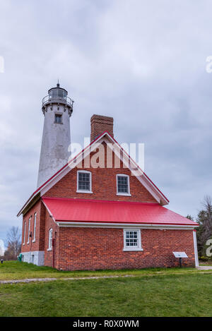 Tawas Point lighthouse sul Lago Huron in Michigan, Stati Uniti d'America. Foto Stock