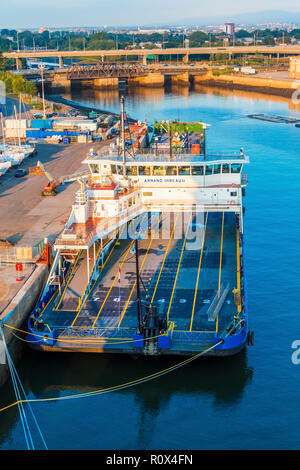 Corsie sulla nave cargo in Quebec City, Quebec, Canada Foto Stock